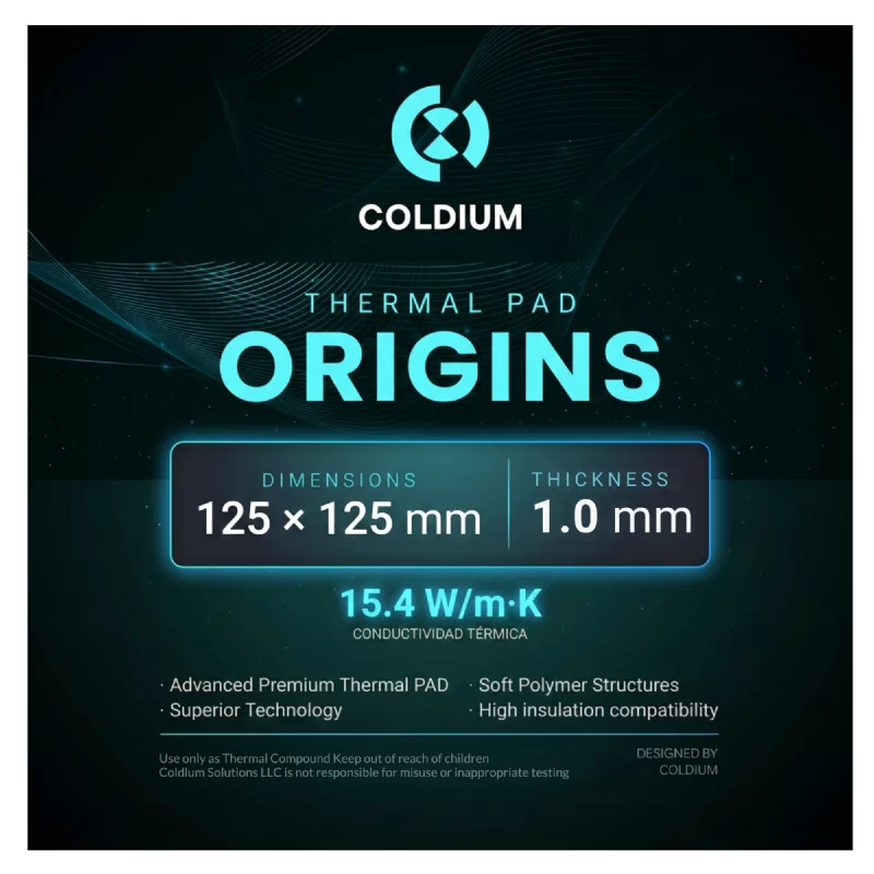 PAD TERMICO COLDIUM ORIGINS 125x125x1MM