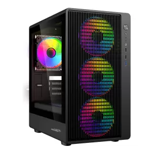 GABINETE SENTEY BLACKFIRE BLACK 4 FANS ARGB