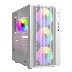 GABINETE SENTEY BLACKFIRE WHITE 4 FANS ARGB