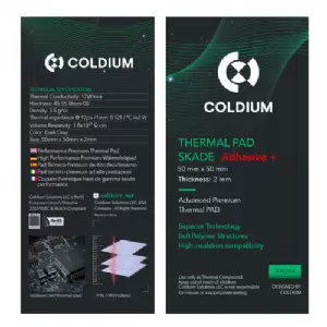 PAD TERMICO COLDIUM SKADE 50x50x2 ADHESIVE M3 PLUS (17W/mk)