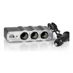 CARGADOR 12V TRIO C/USB Y 3x12V