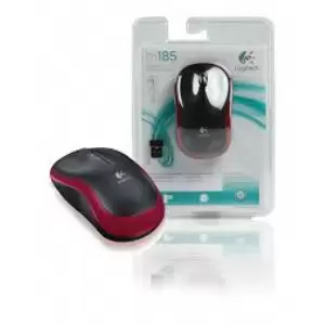 MOUSE WIRELESS LOGITECH M185 RED